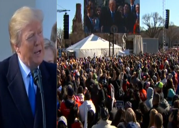 Donald Trump Fala Para Líderes da Marcha Pela Vida